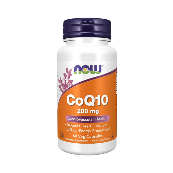 168 NOW Foods Supplements CoQ10 Coenzyme Q10 200 mg Cardiovascular Health 60 Veg Capsules - Image 1