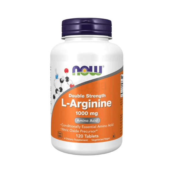180 Now L-Arginine 1,000 mg, Nitric Oxide Precursor, Amino Acid, 120 Tablets - Image 1