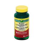 Spring Valley Acetyl L-Carnitine HCI & Alpha Lipoic Acid Dietary Supplement 50 Capsules